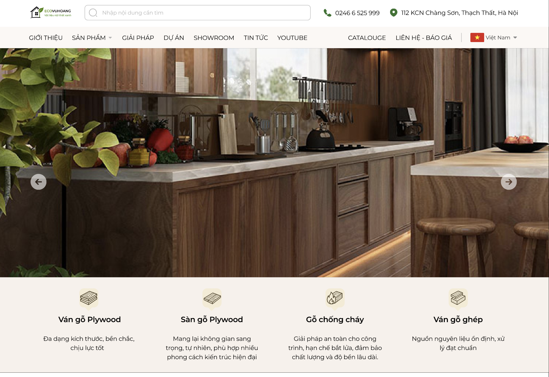 EcoVuHoang – Website vật liệu nội thất